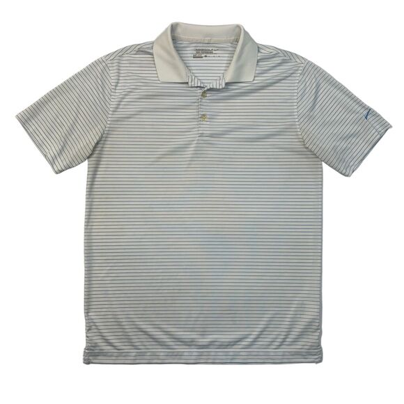 Nike Polo Shirt Mens M Medium White Victory Stripe Golf Tour Performance *READ - Picture 1 of 12